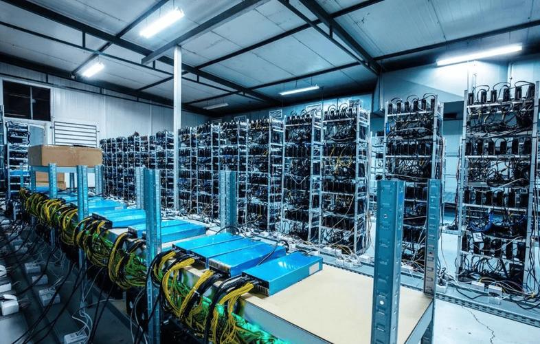 A close-up of a cryptocurrency miner holding a chip, representing the individual effort within the larger mining operation.