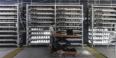 Large-scale mining farm setup in an industrial venue
