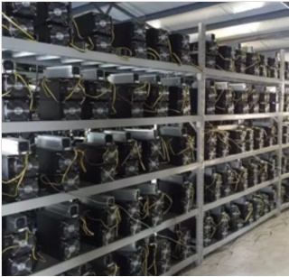 A modern mining rig set up showcasing various components